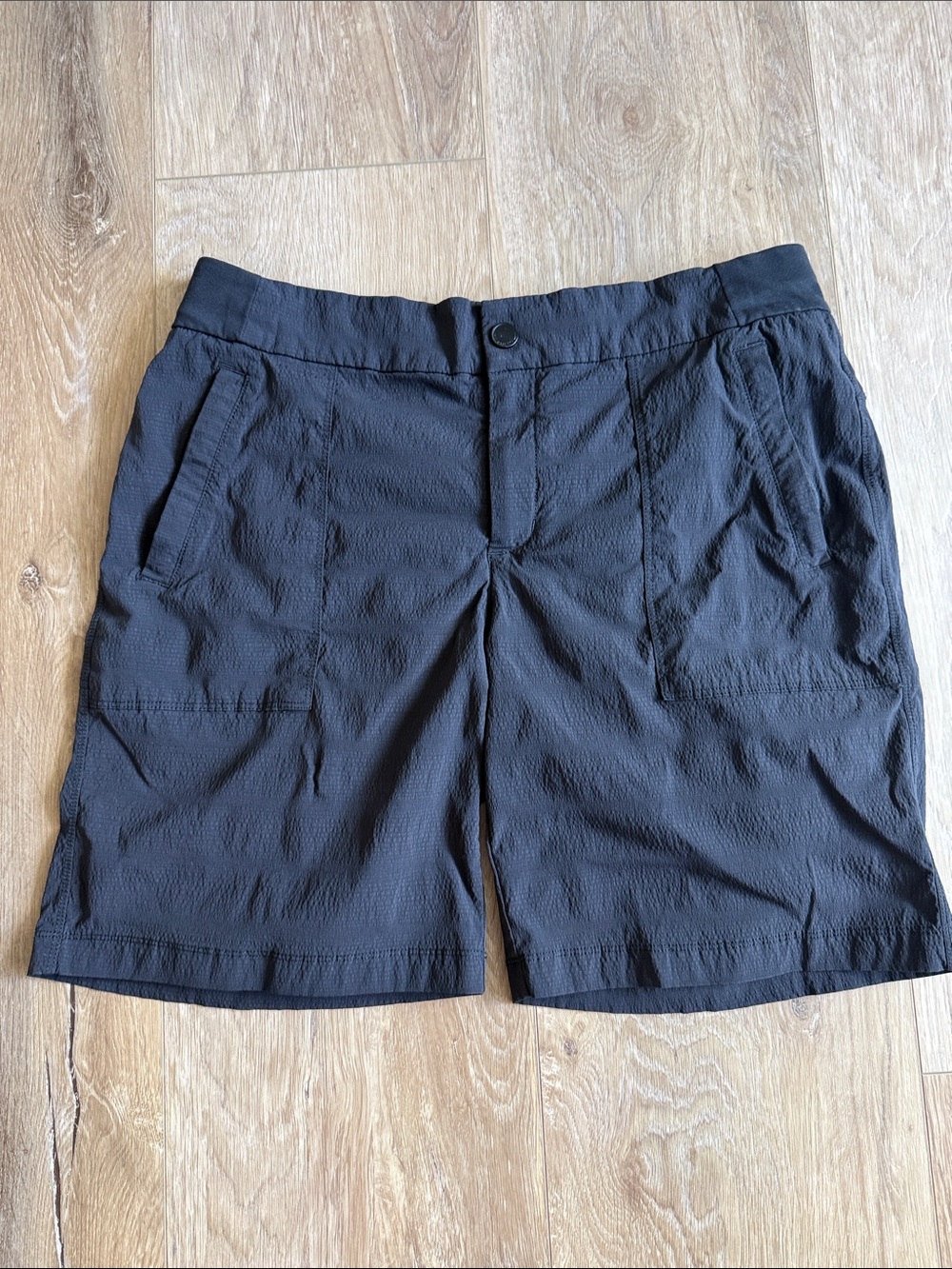 Athleta Dark Navy Textured Bermuda Shorts